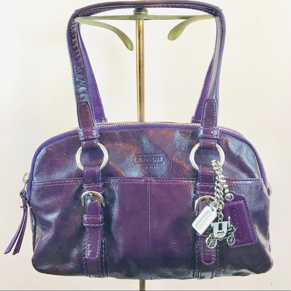 Coach purple patent leather Soho satchel 12688